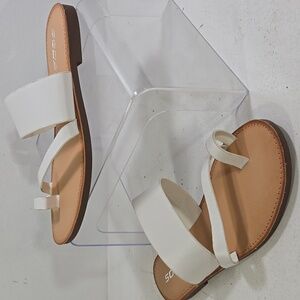 Soda Joan White Slip-on Strappy  Sandals 8